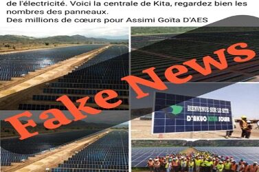 Faux, cette centrale solaire de Kita est antérieure à la transition malienne