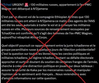 Tchad : faux, Wagner n’a pas débarqué à N’Djamena 