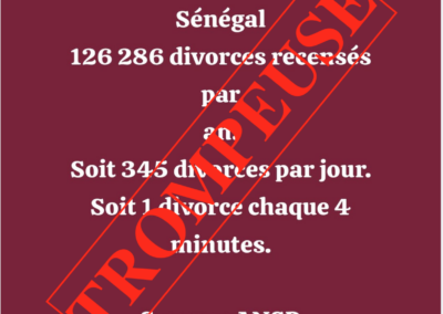 Le nombre de divorces journaliers au Sénégal s’élève-t-il à 345 ?