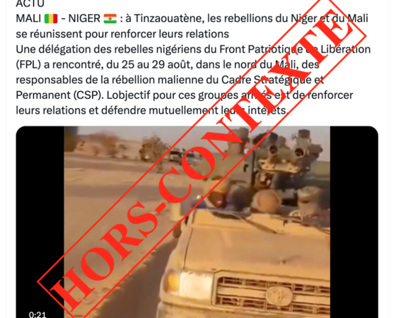 PARTIELLEMENT FAUX : Ces images ne montrent pas l’union des deux groupes rebelles du Mali et du Niger