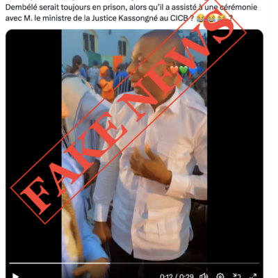 Non, le général de brigade Abbas Dembélé n’a pas assisté à une cérémonie avec le ministre de la Justice ce 12/08/2025.