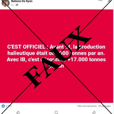 Faux, avant IB la production halieutique n’était pas de 1 000 tonnes par an