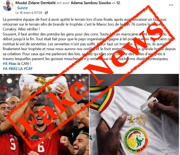 FAUX : Le Maroc n’a pas quitté le terrain lors de la finale Éthiopie 1976 face à la Guinée