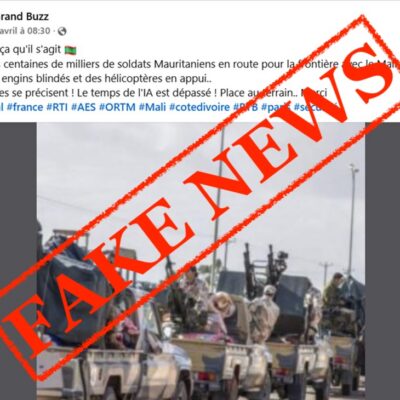 FAUX : Cette image ne montre pas l’armée mauritanienne déployée vers la frontière malienne en mars 2026